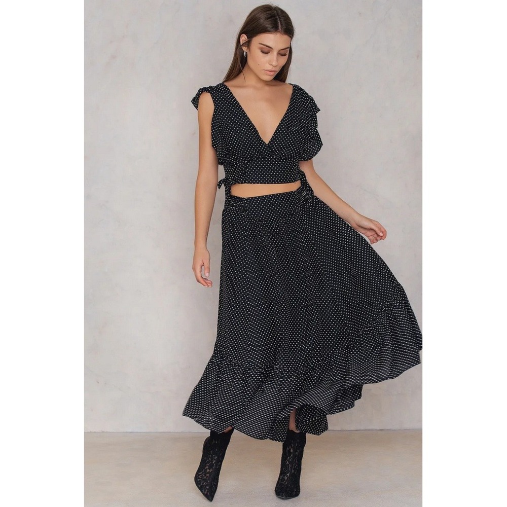 Free People Pretty Daze Set Polka Dot Crop Top & Skirt Small Whimsy Goth